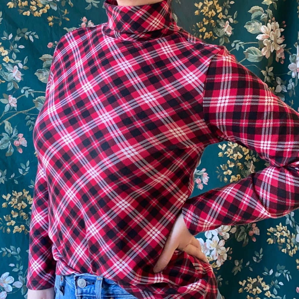 Classic Plaid Turtleneck by Karen Scott